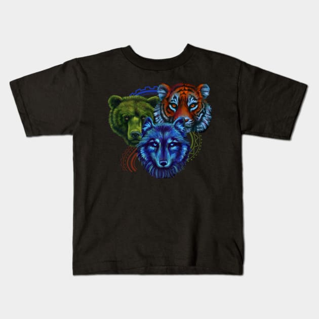 Wild Combo Kids T-Shirt by Perezart99